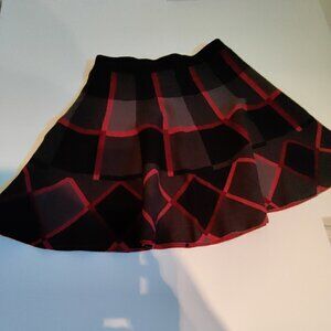 Grace Elements Skirt sold at Macy's. NWT. Sz L Grey, Black & Red Colorway